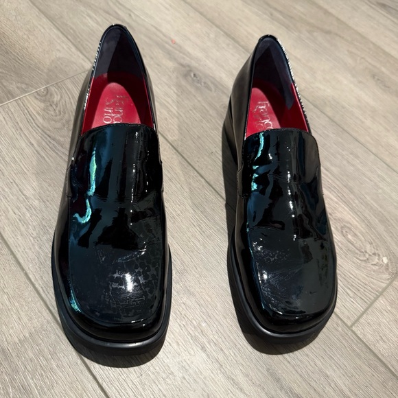 Franco Sarto Black Patent Leather Women's Loafers - Picture 1 of 6